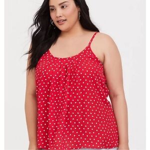 torrid Red Cami with White Heart Print